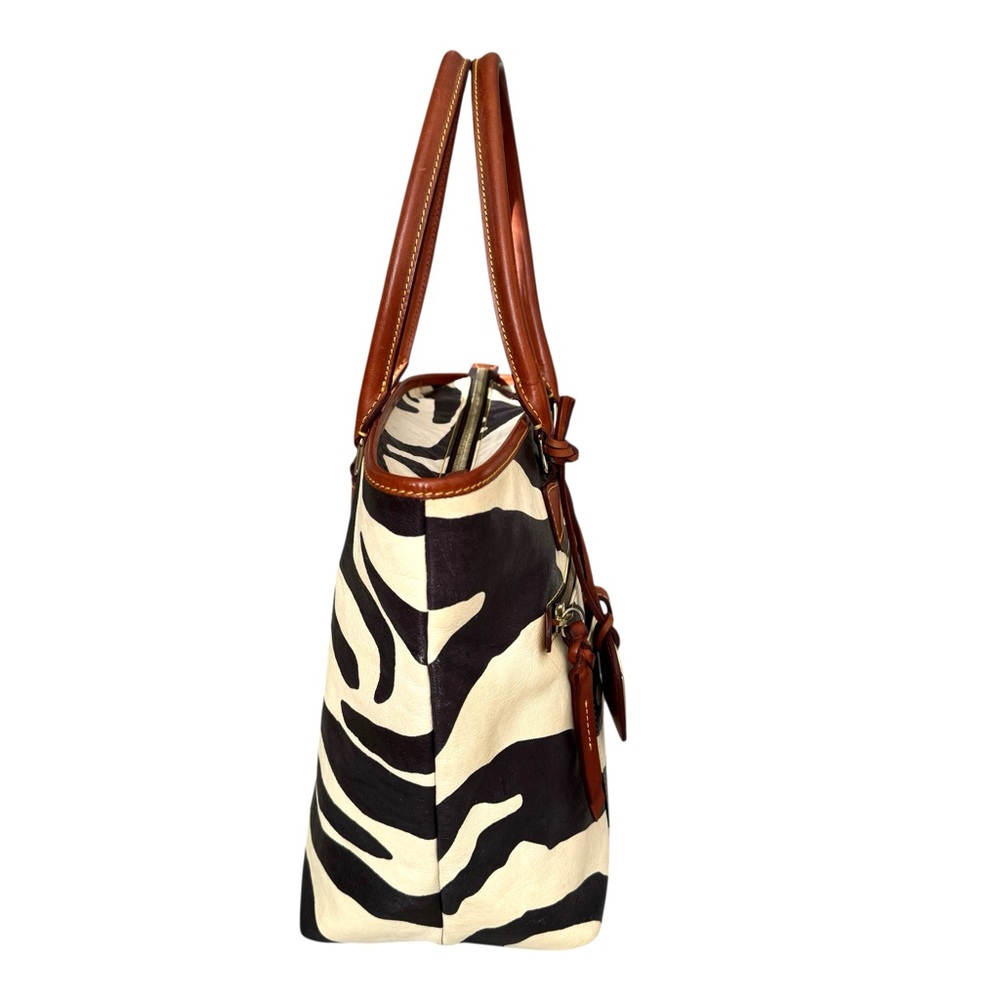 Dooney & Bourke Large Shoulder Bag Zebra Print Vachetta Leather Tote - Picture 9 of 17